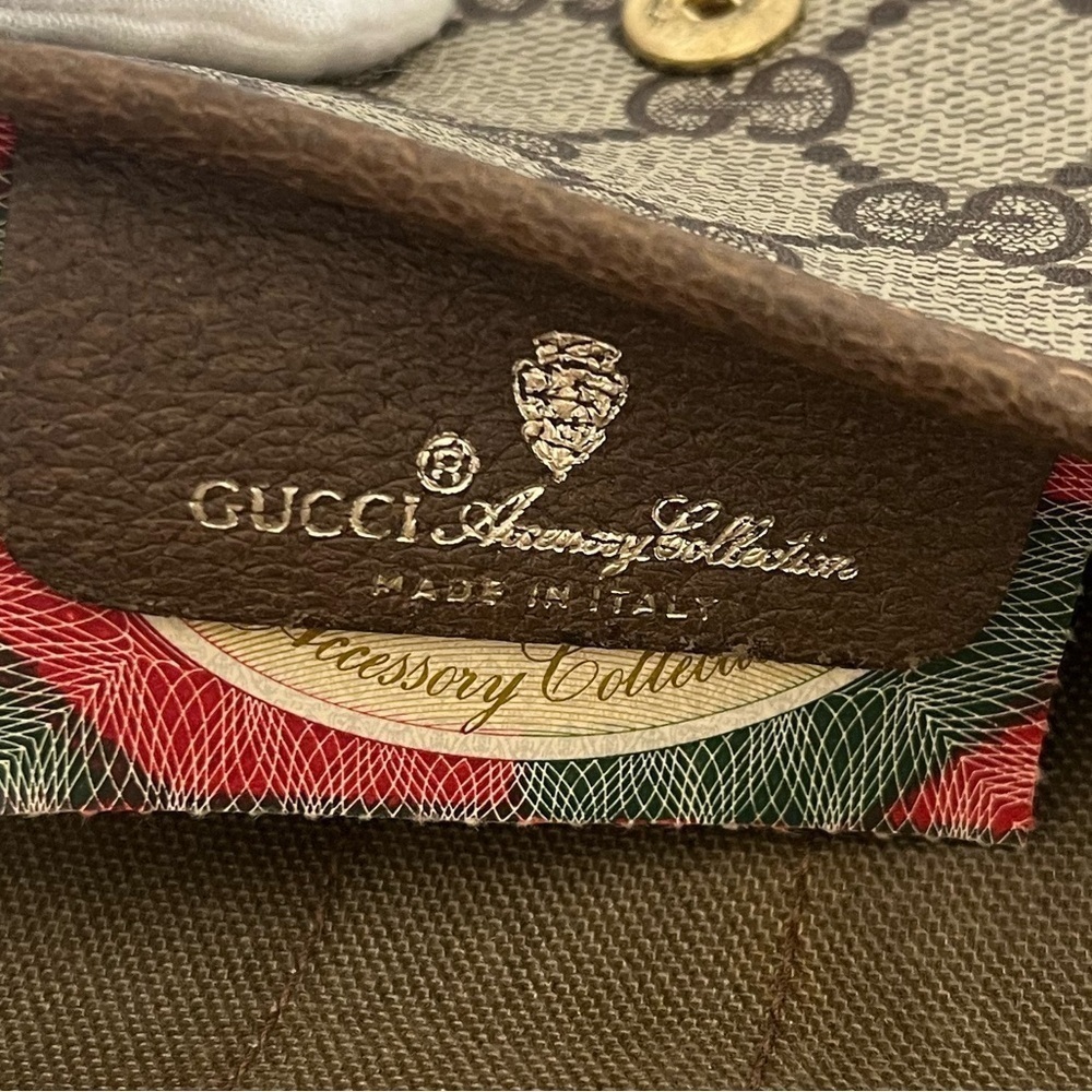 Vintage Gucci GG Supreme Sherry Line Clutch Italy Rare - Picture 14 of 15